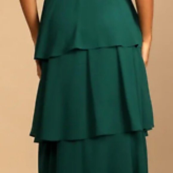 Lulu's Celebration Time Emerald Dress - Picture 3 of 6